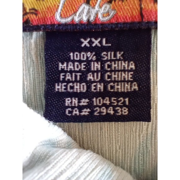 Havana Jack's Cafe 100% Silk Men's Hawaiian Shirt Size XXL - Picture 8 of 9